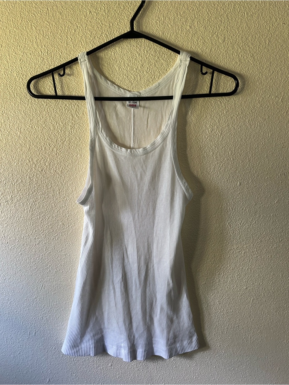 Re/Done White Ribbed Racerback Tank - Picture 3 of 3